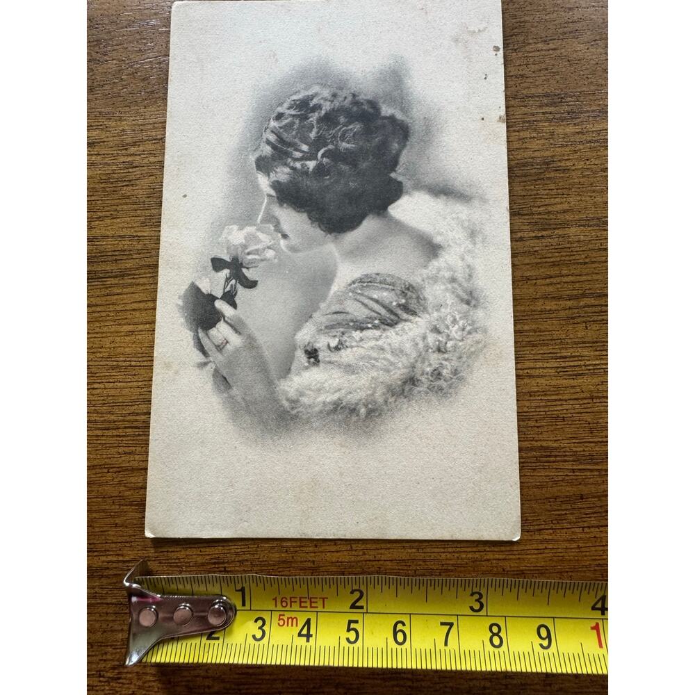 Antique 1916 Get Well Postcard Woman Rose Artistic Heads No 905 Lockport NY - Picture 7 of 10